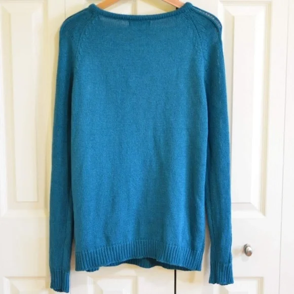 Forever 21 Teal Crew Neck Sweater - Picture 2 of 4